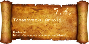 Tomasovszky Arnold névjegykártya