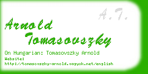 arnold tomasovszky business card